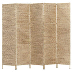 vidaXL 3/4/5-Panel Room Divider Water Hyacinth Privacy Screen Brown/Black