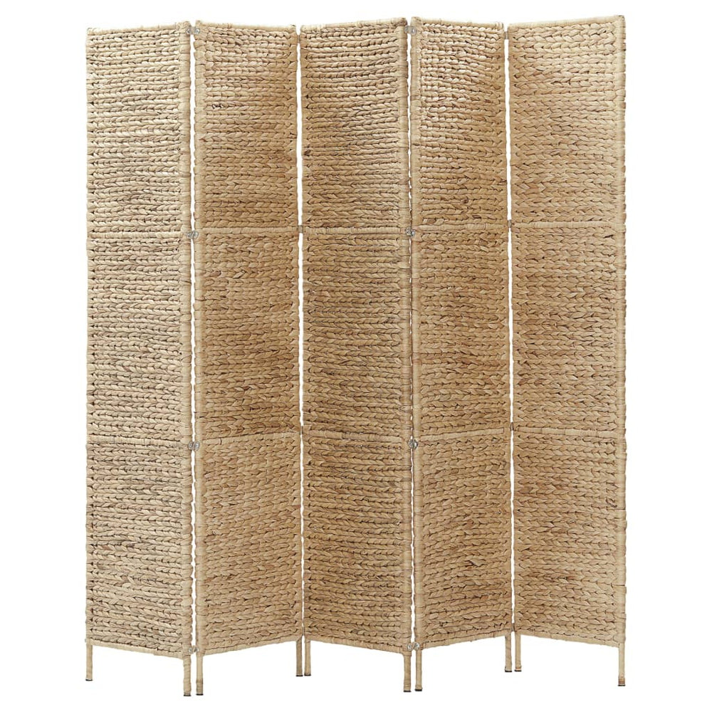 vidaXL 3/4/5-Panel Room Divider Water Hyacinth Privacy Screen Brown/Black