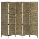 vidaXL 3/4/5-Panel Room Divider Water Hyacinth Privacy Screen Brown/Black