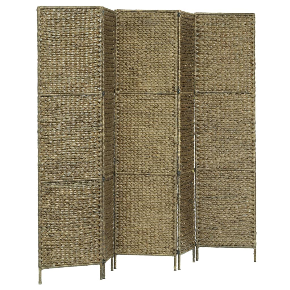 vidaXL 3/4/5-Panel Room Divider Water Hyacinth Privacy Screen Brown/Black