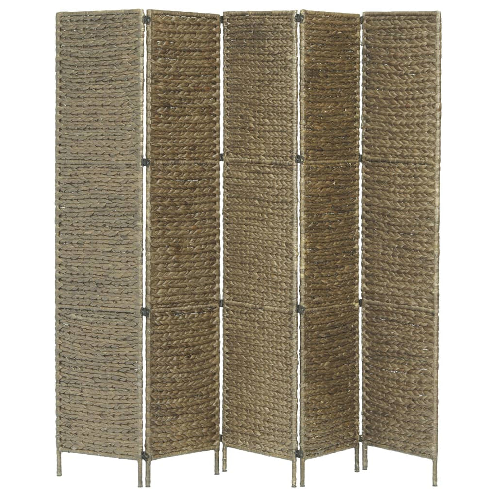 vidaXL 3/4/5-Panel Room Divider Water Hyacinth Privacy Screen Brown/Black