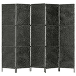 vidaXL 3/4/5-Panel Room Divider Water Hyacinth Privacy Screen Brown/Black