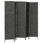 vidaXL 3/4/5-Panel Room Divider Water Hyacinth Privacy Screen Brown/Black