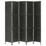 vidaXL 3/4/5-Panel Room Divider Water Hyacinth Privacy Screen Brown/Black