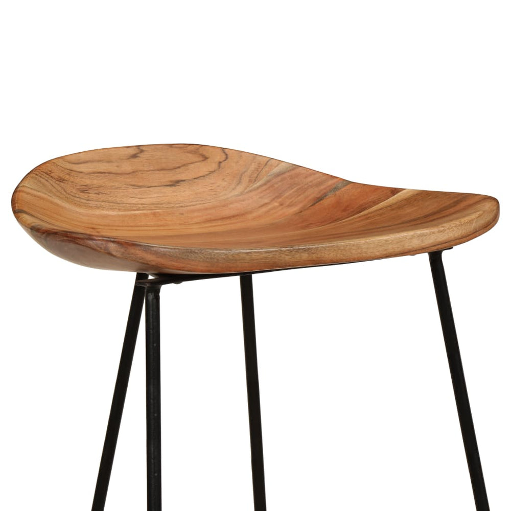 Bar Stools 2 pcs Solid Acacia Wood.