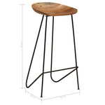 Bar Stools 2 pcs Solid Acacia Wood.