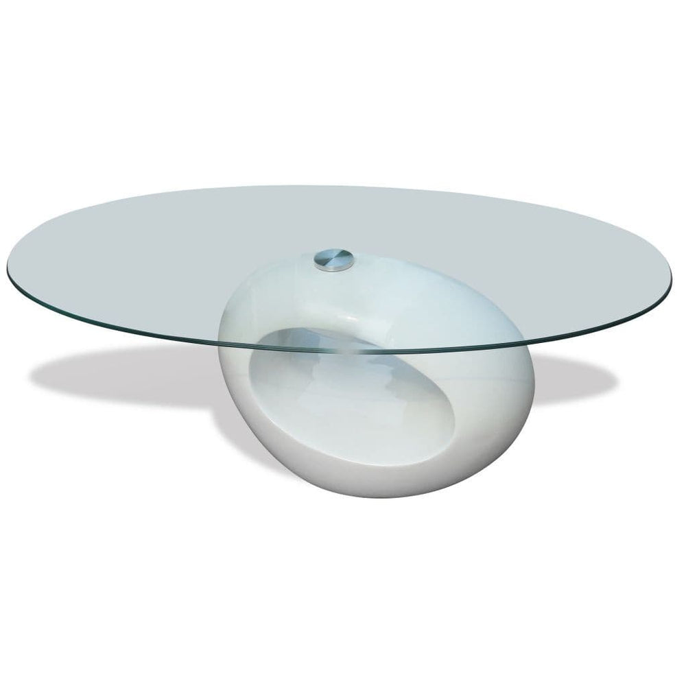Coffee Table with Oval Glass Top Accent End Side Table Multi Colors.