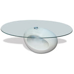 Coffee Table with Oval Glass Top Accent End Side Table Multi Colors.