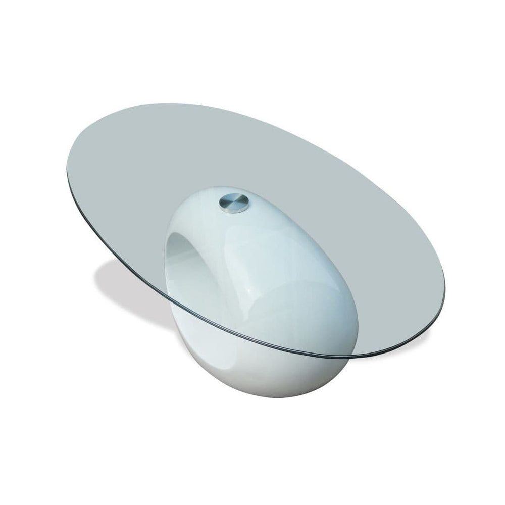 Coffee Table with Oval Glass Top Accent End Side Table Multi Colors.