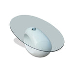Coffee Table with Oval Glass Top Accent End Side Table Multi Colors.