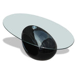 Coffee Table with Oval Glass Top Accent End Side Table Multi Colors.