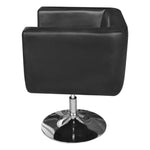 Armchair with Chrome Base Black Faux Leather.