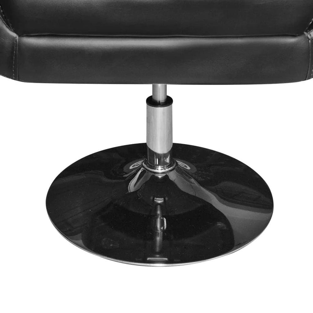 Armchair with Chrome Base Black Faux Leather.