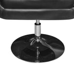 Armchair with Chrome Base Black Faux Leather.