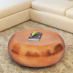 vidaXL Hammered Aluminum Coffee Table Side Accent Couch Table Silver/Brass
