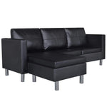 vidaXL Sectional Sofa 3-Seater Artificial Leather Couch Seating Black/White