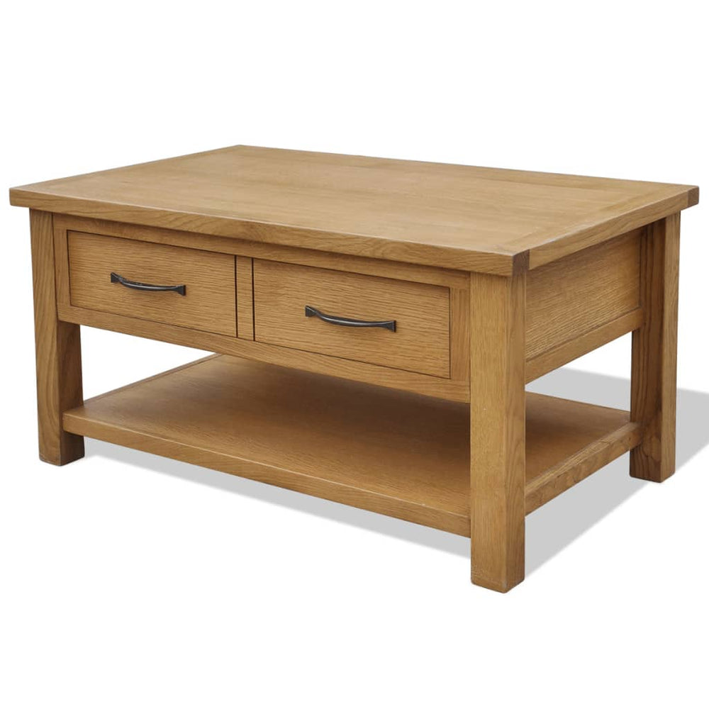Solid Oak Wood Coffee Table 34.6"x20.9"x17.7"