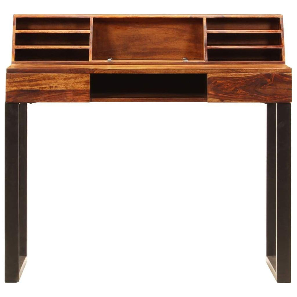 Desk 43.3"x19.7"x37" Solid Sheesham Wood and Steel.