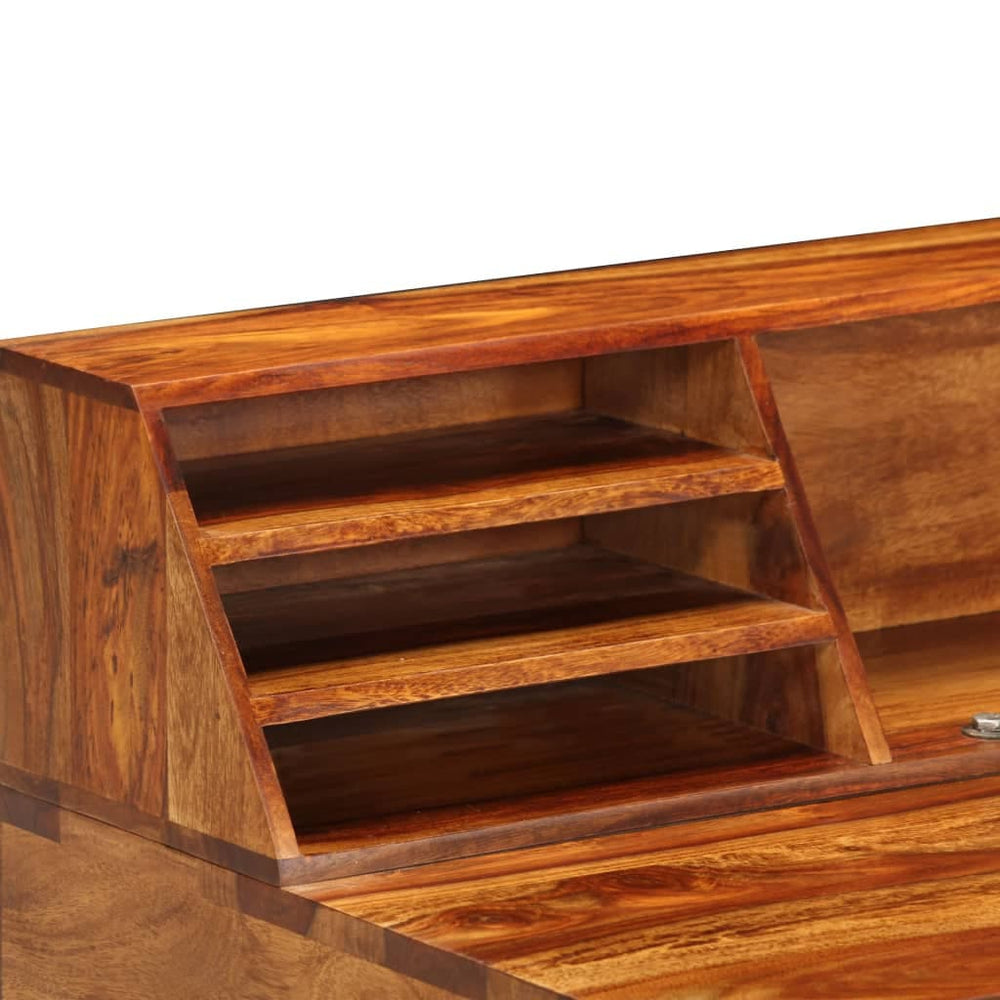 Desk 43.3"x19.7"x37" Solid Sheesham Wood and Steel.