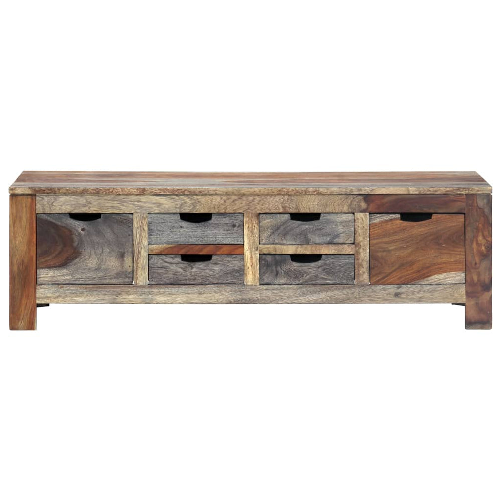 Coffee Table Gray 39.4"x19.7"x11.8" Solid Sheesham Wood.