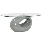 Coffee Table with Oval Glass Top Accent End Side Table Multi Colors.