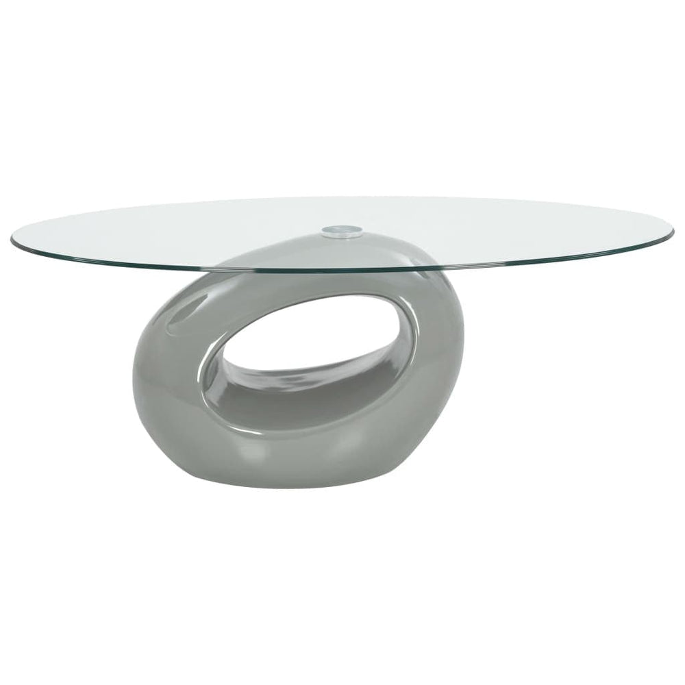 Coffee Table with Oval Glass Top Accent End Side Table Multi Colors.