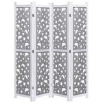 vidaXL Solid Wood 3/4/5/6-Panel Room Divider Privacy Partition Gray/White