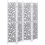 vidaXL Solid Wood 3/4/5/6-Panel Room Divider Privacy Partition Gray/White
