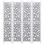 vidaXL Solid Wood 3/4/5/6-Panel Room Divider Privacy Partition Gray/White