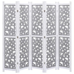vidaXL Solid Wood 3/4/5/6-Panel Room Divider Privacy Partition Gray/White