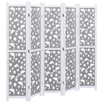vidaXL Solid Wood 3/4/5/6-Panel Room Divider Privacy Partition Gray/White