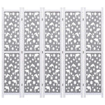 vidaXL Solid Wood 3/4/5/6-Panel Room Divider Privacy Partition Gray/White