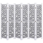 vidaXL Solid Wood 3/4/5/6-Panel Room Divider Privacy Partition Gray/White