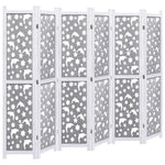 vidaXL Solid Wood 3/4/5/6-Panel Room Divider Privacy Partition Gray/White
