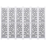 vidaXL Solid Wood 3/4/5/6-Panel Room Divider Privacy Partition Gray/White