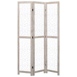 vidaXL Solid Wood 3/4/5/6-Panel Room Divider Privacy Partition Gray/White