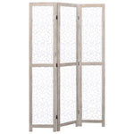 vidaXL Solid Wood 3/4/5/6-Panel Room Divider Privacy Partition Gray/White