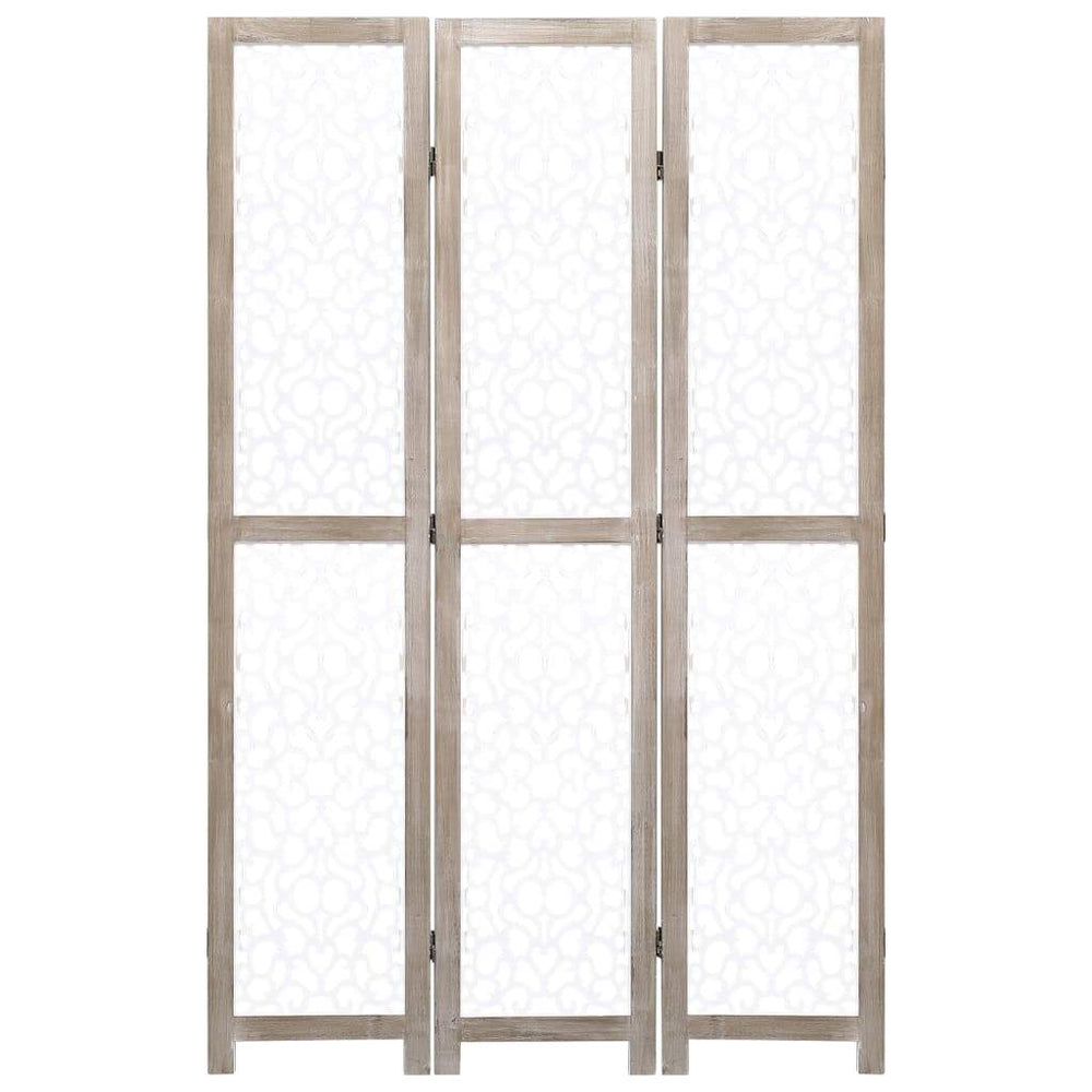 vidaXL Solid Wood 3/4/5/6-Panel Room Divider Privacy Partition Gray/White