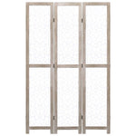 vidaXL Solid Wood 3/4/5/6-Panel Room Divider Privacy Partition Gray/White