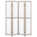 vidaXL Solid Wood 3/4/5/6-Panel Room Divider Privacy Partition Gray/White