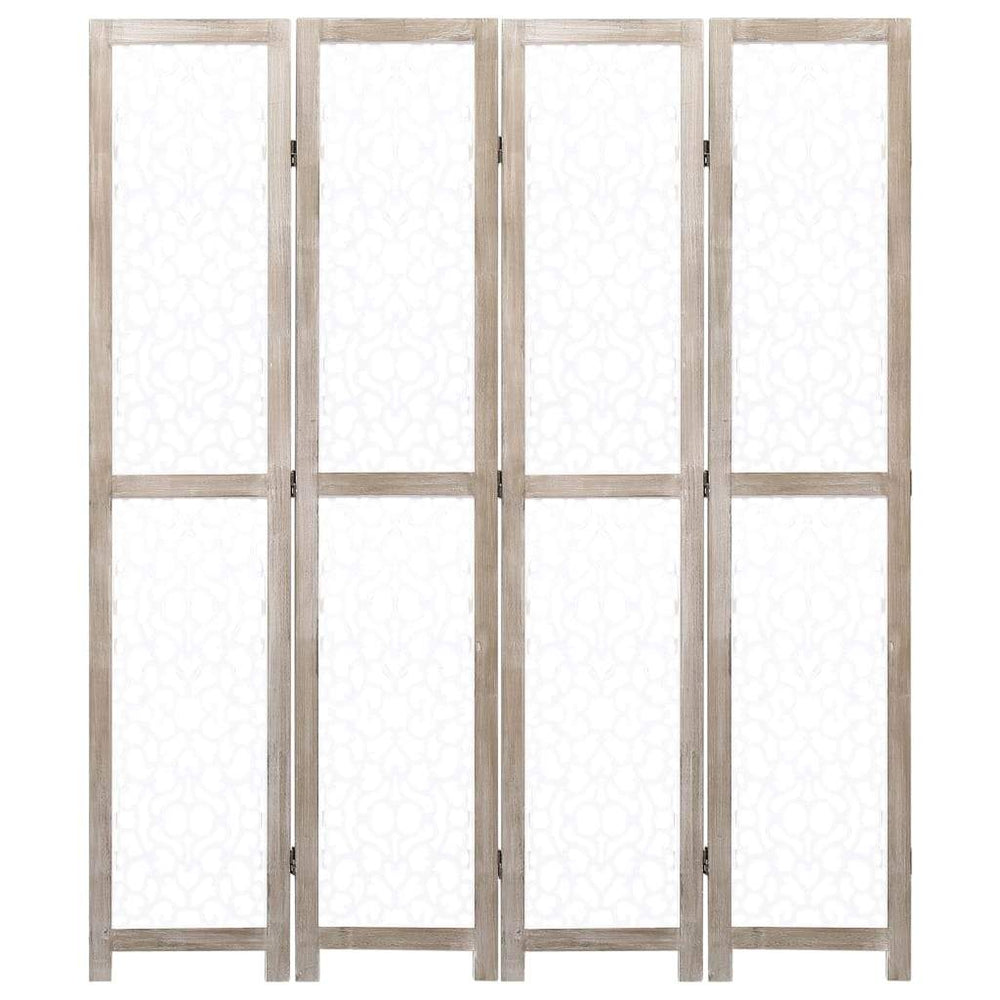vidaXL Solid Wood 3/4/5/6-Panel Room Divider Privacy Partition Gray/White