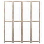 vidaXL Solid Wood 3/4/5/6-Panel Room Divider Privacy Partition Gray/White