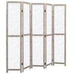 vidaXL Solid Wood 3/4/5/6-Panel Room Divider Privacy Partition Gray/White