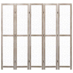 vidaXL Solid Wood 3/4/5/6-Panel Room Divider Privacy Partition Gray/White