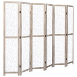 vidaXL Solid Wood 3/4/5/6-Panel Room Divider Privacy Partition Gray/White