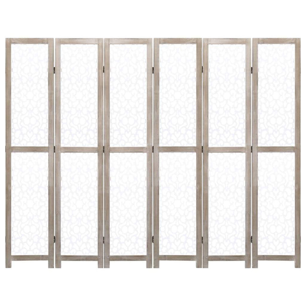vidaXL Solid Wood 3/4/5/6-Panel Room Divider Privacy Partition Gray/White