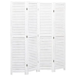 vidaXL 3/4/5/6-Panel Solid Paulownia Wood Room Divider Screen Multi Colors