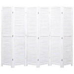 vidaXL 3/4/5/6-Panel Solid Paulownia Wood Room Divider Screen Multi Colors