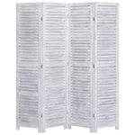 vidaXL 3/4/5/6-Panel Solid Paulownia Wood Room Divider Screen Multi Colors