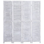 vidaXL 3/4/5/6-Panel Solid Paulownia Wood Room Divider Screen Multi Colors